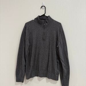 Banana Republic Men’s 1/4 Zip Long Sleeve Pullover Cashmere Grey Size Large
